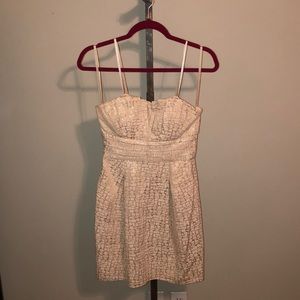 Size 4 Max and Cleo strapless gold lined dress